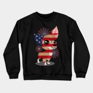 Funny American Dog Chihuahua, 4th of July Gifts Crewneck Sweatshirt